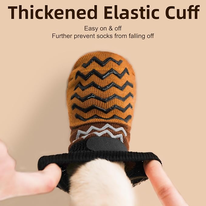 Dog Socks Shoes for Hot Pavement to Prevent Licking Paws, Summer Anti Slip Pet Booties with Grip Traction Control for Hardwood Floors, Grippy Boots & Paw Protectors for Small Medium Large Senior Dogs