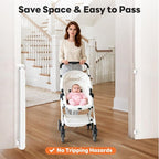 (2 Pack) Retractable Baby Gate for Stairs and Doorways, 55" Wide x 33" Tall Mesh Dog Gate for Indoor & Outdoor Use, Safety Gate for Babies and Pets, Child Gates for Hallways, Hardware Mounted, White
