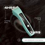Cordless Pet Trimmer for Dogs & Cats – Rechargeable Grooming Clipper with Detachable Metal Blade, Low-Noise Motor, Supports Optional Blade Lengths (Parent) (Green, Blades Bundle)