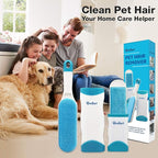 Pet Hair Remover for Clothes: Reusable Dog Cat Fur Lint Removal Brush for Clothes Furniture Couch Carpet Bed Car Seat - Self-Cleaning for Pet Owners (Fresh Blue, 1 Pack)