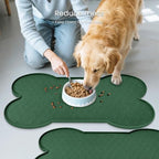 PWTAA Dog Food Mat Anti-Slip Silicone Dog Bowl Mat Thicker Pet Placemat Waterproof Cat Feeder Pad with Raised Edge Puppy Kitten Feeding Mats Suitable Small Medium-Sized Dogs Cats Eating Tray - 2PCS