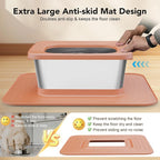 Decflow 10L Stainless Steel Dog Water Bowl, No Spill Anti-Splash Dog Bowls with XXL Silicone Mat, Spill-Proof Slow Feeder for Messy Drinkers, Heavy Duty Pet Bowls for Indoor/Outdoor Use Pink