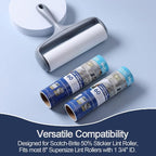 Lint Roller Refills 8", 240 Sheets, for Scotch-Brite, Extra Sticky | 4-pack, 60 sheets each. Easy tear-off. Fits 8" rollers with 1.75" core. for pet hair, dust, lint on clothes, sofas, and cars.