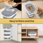 HOYTAMDA 25-35Lbs Rice Container,Collapsible Food Storage Container Wheels | Rice Storage Container with Airtight Locking Lid,Handle,Small Bin &Scoop,Rice Dispenser for Flour Sugar Cereal Grain Dog Cat