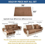Eismodra Couch Cover,Sectional Couch Covers,Sofa Covers for 3 Cushion Couch,Anti-Slip Sofa Slipcovers for Dogs Cats Kids Loveseat Recliner L Shaped Armrest Backrest,Brown 43''x70''(Only 1 Piece)