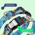 Airtag Dog Collar,with Waterproof airtag Holder，Original Stylish Cute Pattern Design.QR Code ID Buckle，Comfortable Soft Cotton for Small Medium Large Dogs
