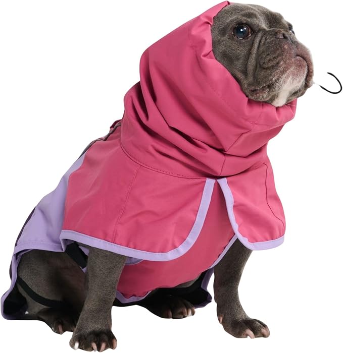 Spark Paws Dog Raincoat, Waterproof Windproof Rain Jacket, for Small Medium Large Extra Large Dogs, Reflective Breathable Full-Body Coverage Dry Suit - Pink Lilac Purple - XL