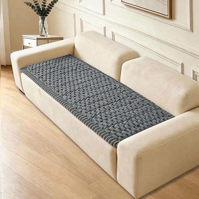 Couch Cover for Dogs Washable,Non Slip Fuzzy Durable Pet Friendly Cozy | Soft Slipcovers for 3 Cushion Sofa Cover,Plush Thick Protector Fits Mat Bed Leather & Fabric Couches (Grey 27.6"x59")