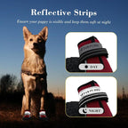 Dog Shoes for Large Dogs, Anti-Slip Waterproof Dog Boots & Paw Protectors with Full Toe Coverage Design, Dog Shoes for Hot Pavement and Winter Snow Hiking with Reflective Straps（red,3#