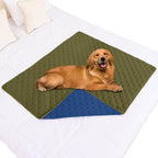 Smiry Waterproof Reversible Pet Couch Covers for Dogs | Pet Friendly, Soft Fabric, Washable Sofa Furniture Protector for Dogs Cat Kids, Checkered (40"x50", Green/Navy)