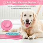 Slow Feeder Dog Bowls 3 in 1 Stainless Steel Food Water Bowl to Slow Eating | Durable, Non-spill & Non-skid with Silicone Mat Design, Slow Down Eating, Suitable for Small Medium Large Dogs and Cats