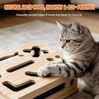 Cat Scratch Puzzle Enrichment Box, Large Cat Nail File Box with Sandpaper | Cat Claw Care, Cat Puzzle Toy Box Sturdy Wood with 3 Small Balls | Stress-Free Alternative to Nail Trimming