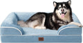 EHEYCIGA Orthopedic XXL Dog Bed, Waterproof Washable XL Big Pet Bed 52" | Non-Slip Bottom and Egg-Crate Memory Foam Extra Large Pet Couch Bed with Washable Removable Cover, Washed Blue