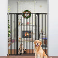51" Extra Tall Cat Gate for Doorway Auto Close Encrypted Cat Gate 30"-49.27" Adjustable Width Pet Gate Include 5.5" and 8.26" Extension Kits No Drilling Pressure Mount Kit