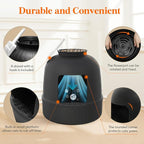 Lifewit Hidden Plant Cat Litter Box with Plastic Scoop, Black | Extra Large Enclosure Litter Tray with Carbon Filter& Odor Control, Aesthetic Cats Stuff for Living Room, Bathroom, Corner