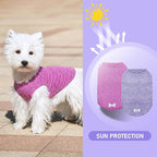 KYEESE 2 Pack Dog Shirts Quick Dry Soft Stretchy Pet T-Shirts with Reflective Label Tank Top Sleeveless Sun Protection Vest Dog Clothes for Small Medium Dogs, Medium, Purple+Pink