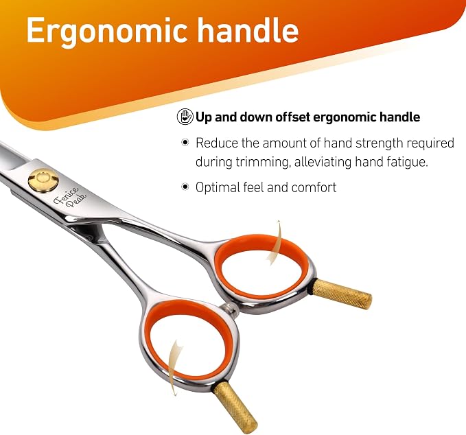 6'' Small Straight Scissors Lightweight Dog and Cat Grooming Scissors with Safety Round Tip JP440C Stainless Steel Sharp Blades for Body Facial Nose Ear and Paw Hair Easy Use
