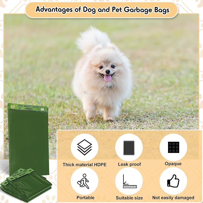 Ireer 5000 Pcs 50 Counts Pet Waste Bags Bulk, Dog Bags with Fit Hang Hole Easy Single Pull for Parks, Hoas Residential Use, Dog Waste Station, Compatible with Poop Station Dispensers (Green)
