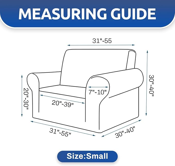 Stretch Chair Sofa Slipcover, Single Couch Cover,Charcoal | 1-Piece Washable Sofa Cover,Pet Friendly (31"-55") Furniture Protector Soft Jacquard Elastic Bottom for Dogs & Kids