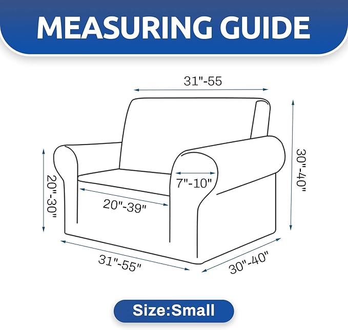 Stretch Chair Sofa Slipcover, Single Couch Cover,Champagne | 1-Piece Washable Sofa Cover,Pet Friendly (31"-55") Furniture Protector Soft Jacquard Elastic Bottom for Dogs & Kids