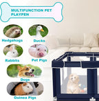 Dog Playpen 50 × 50 inch, Puppy Playpen with Bottom, 32 Inch Height Pet Playpen
