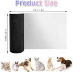 BNOSDM Self-Adhesive Dog Nail File Scratcher Emery Paper Cat Nail Scratch Board Replacement Sandpaper, Cuttable Pet Furniture Scratching Pad Protector for Door and Wall (12in*10ft, Black)