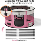 Dog Playpen for Puppies and Cats: Foldable Pet Pen with Dual Doors | Two Zippered Doors, 360° Mesh Windows, Removable Breathable Top, Spacious Interior