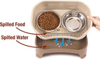Neater Feeder - Express Model w/Slow Feed Bowl - Mess-Proof Dog Bowls (M/L, Cappuccino) Made in USA –Elevated, No Spill, Non-Tip, Non-Slip, Raised Stainless Steel Food/Water Pet Bowls Aid Digestion