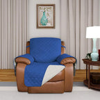 PureFit Reversible Quilted Oversized Recliner Sofa Cover, Water Resistant Furniture Protector, Washable Couch Cover with Elastic Straps for Kids, Pets (Large, Classic Blue/Ivory) | Classic Blue/Ivory, Water Resistant Couch Protector, Washable Pet Couch...