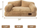 Hollypet Small Dog Large Cat Bed Puppy Couch Beds for Pets up to 25 lbs | Fluffy Dog Cat Couch Plush Soft Warming Pets Beds with Machine Washable Cover and Non-Slip Bottom