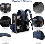 Extra Large Cat Backpack Carrier Expandable Pet Carrier Backpack for Small Dogs Medium Cats Fit Up to 18 Lbs, Dog Backpack Carrier, Foldable Puppy Backpack Carrier for Travel, Hiking,Blue