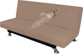 Easy-Going 100% Waterproof Futon Cover, Stretch Futon Slipcover Large | Dual Waterproof Armless Futon Couch Cover, Leakproof Sofa Bed Furniture Protector for Kids Pets Dog Cat, Camel