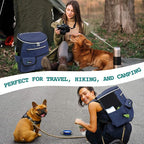 PetAmi Dog Travel Bag Backpack, 27L Airline Approved Pet Supplies Organizer with 2 Food Containers, 2 Collapsible Bowls & Poop Bag Dispenser, Weekend Road Trip Camping Dog Mom Gift, Navy Blue