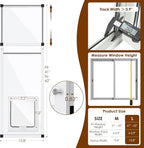 Vertical Cat Door for Window,41"-62" Adjustable Height,1-Min Install | 4 Locking Modes,Aluminum Frame,HD Glass,Magnetic Closure,Weatherproof Pet Door Window Insert for Cats