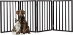 Pet Gate - 4-Panel Indoor Foldable Dog Fence for Stairs, Hallways, or Doorways - 72x24-Inch Wood Freestanding Dog Gates by PETMAKER (Black)