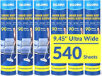 DELOMO 9.45” Large Lint Roller Refills, 6 Packs, 540 Extra Sticky Sheets | Sticky Roller Refills, Easy Tear Sheets, Compatible Only with DELOMO 9.45” Lint Roller, Floors, Carpets, Couches, Pet Hair