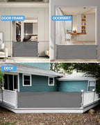 Veraste Retractable Baby Gate,Mesh Baby Extra Wide Gate,Extra Long Dog Gate,33" Tall,Large Extends up to 165" Wide,Child Safety Extra Large Gate for Doorways, Stairs, Indoor/Outdoor（Grey,33"x165"）