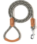 Mile High Life Dog Leash with Genuine Leather Handle, 6 FT/5 FT/4 FT | Leather Grip Rope Leash, Heavy Duty 360° Swivel Metal Clasp, for Small Medium & Large Dogs