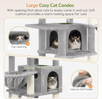 Globlazer Extra Large Cat Tree, 78 inch Sturdy Tall Cat Tree Tower for Indoor Multiple Large Adult Cats Kittens with 6 Scratching Posts, Enlarged Top Perch, 2 Padded Condos, S78G, Light Grey