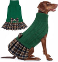 KYEESE Dog Sweater Dress Turtleneck Thick Knit Pullover for Cold Weather | Stretchy Fit, Lightweight & Warm, Cozy Knit Comfort, Cute Bow Accent, Gentle on Sensitive Skin, Comfortable Daily Wear