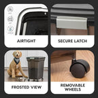 IRIS USA Dog Food Storage Container, Up to 58 lbs, Smoke Black, Made in USA | Wheels for Mobility, Airtight Seal, BPA-Free, Best for Bird Seed, Cat food, Cat Litter, Chicken Feed, Pellets