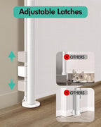 Retractable Baby Gates, Mesh Dog Gate for Doorways, 33.6" Tall, Expands to 71" Wide,Pet Safety Essential Fit for Baseboards, Wide Toddlers Gates for Hallways, Indoor & Outdoor,White