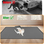 Silicone Cat Litter Mat 45" x 30" Cat Mat for Litter Box, Dark Grey | Extra Large Cat Litter Trapping Mat for Floor, Waterproof, Non-Slip Kitty Litter Box Mat with Raised Edge, Easy to Clean