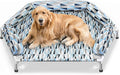 Elevated Dog Bed with Bolster, Raised Cooling Orthopedic Dogs Cot X-Large | Hexagon Outdoor Dog Bed with Metal Frame for Up to 130 lbs, Portable Dog Hammock for Patio Camping, Breathable Off the Ground