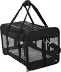 Amazon Basics Airline Approved Soft-Sided Mesh Pet Travel Carrier with Shoulder Strap, Removable Washable Fleece Pad, Top Opening, Ventilation for Dog, Cat, up to 22 pounds, 19.7Lx12Wx12H in., Black