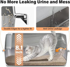Stainless Steel Litter Box with Lid,Cat Litter Box for Kitten | Metal Kitty Litter Box for Small Cats,Non-Stick,Anti-Leakage,Easy to Clean,Include Scoop and Mat