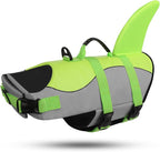 ASENKU Dog Life Jacket - Pet Safety Vest for Swimming & Boating, Shark Life Jacket with Floatation, Dog Lifesavers Swimsuits for Small Medium Large Dogs (Green, M)