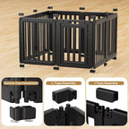 Dog Playpen, Clear Dog Pen, Dog Pen Indoor, Easy to Install and Remove Dog Play Pen, Puppy Playpen Suitable for Dogs, Cats,Dog Playpen Indoor (Black, 30.3 inch Height, 8 Panels)