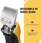 Professional Dog Clippers for Grooming with Charging Replacement, Low Noise Pet Grooming Kit for Thick Curly Matted Heavy Coats Cordless Hair Trimmer with 8 Metal Guide Combs for Animal Horse