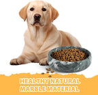 Karibiber Green Marble Dog Bowl, 6lbs Non-Slip,Non-Tipping Heavy Dogs Food Bowl, Large Dog Dish, Weighted Food and Water Bowls for Large Dogs, Natural Marble, Easy to Clean, Holds 6 Cups